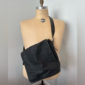 Vintage Coach Large Messenger Black Nylon and Leather Bag - Well traveled